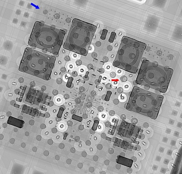 Übersichtsaufnahme, erstellt bei einer zerstörungsfreien Fehleranalyse der Dammert X-Ray GmbH
